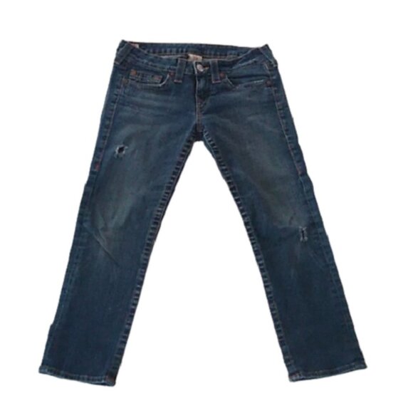 Women's True Religion Lizzy Cropped Jeans,  size 28 - Picture 1 of 12